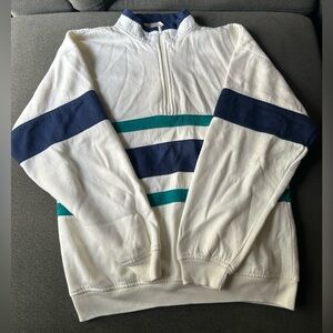 Vintage Raw Sweats Athletic Club Rugby Style Quarter Zip Sweater